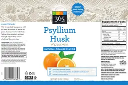 Label for Psyllium Husk Powder Natural Orange Flavor