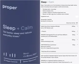 Label for Sleep + Calm