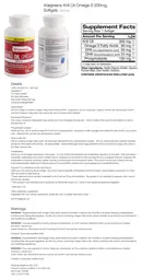 Label for 100% Pure Krill Oil Omega-3 300 mg