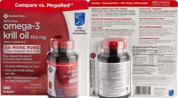 Label for 100% Pure Omega-3 Krill Oil 350 mg