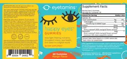 Label for Happy Eyes Gummies Mango Flavor