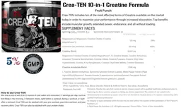 Label for Crea-Ten 10-in-1 Creatine System Fruit Punch