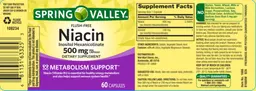 Label for Flush-Free Niacin Inositol Hexanicotinate 500 mg