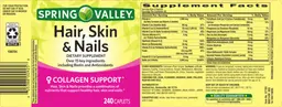 Label for Hair, Skin & Nails