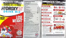 Label for Hydroxycut Drink Mix Wildberry Blast