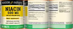 Label for Niacin 500 mg