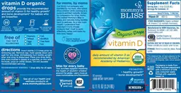 Label for Vitamin D Organic Drops