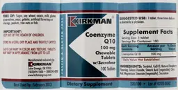 Label for Coenzyme Q10 100 mg Chewable Tablets w/Sucralose
