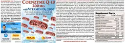 Label for Coenzyme Q-10 200 mg with Vitamin D3 2000