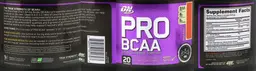 Label for Pro BCAA & 5 g Glutamine Support Fruit Punch