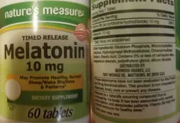 Label for Melatonin 10 mg