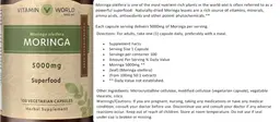 Label for Moringa 5000 mg