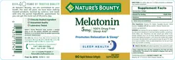 Label for Melatonin 5 mg