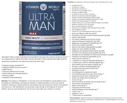 Label for Ultra Man Max Daily Multi