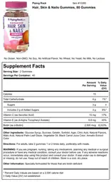 Label for Gorgeous Hair, Skin & Nails Gummies Delicious Natural Fruit Flavor