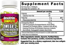 Label for Omega-3 Fatty Acids & CLA