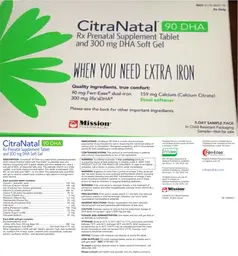 Label for CitraNatal 90 DHA Rx Prenatal Supplement Tablet