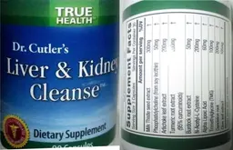 Label for Dr. Cutler's Liver & Kidney Cleanse