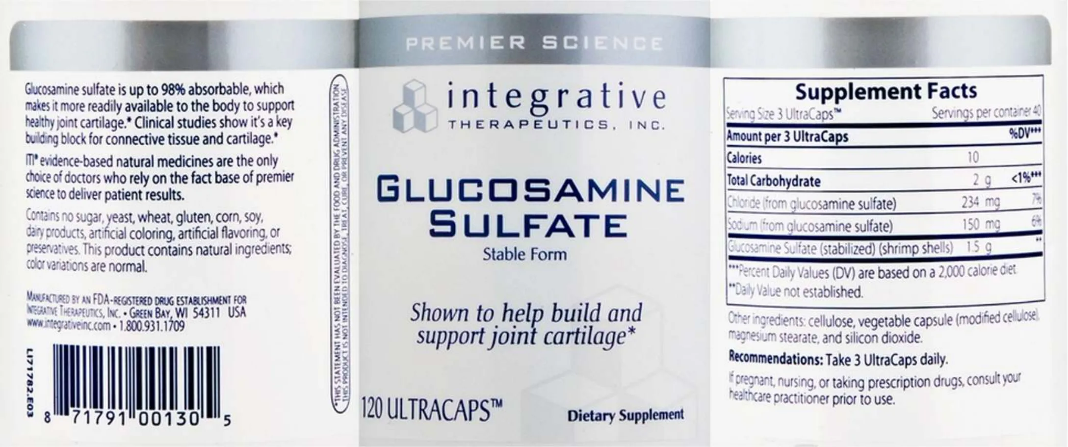 Label for Glucosamine Sulfate Stable Form