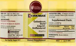 Label for Colostrum Gold Liquid-Unflavored