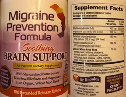 Label for Migraine Prevention Formula