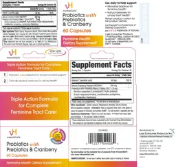 Label for Probiotics with Prebiotics & Cranberry