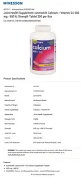 Label for Calcium 600 + D3