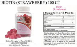Label for Biotin Strawberry Flavor
