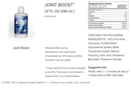 Label for Joint Boost Lemon-Lime