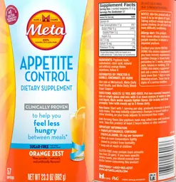 Label for Appetite Control Orange Zest