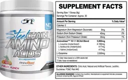 Label for Steel Chain Amino Acids Fruit Punch