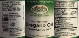 Label for Oregano Oil