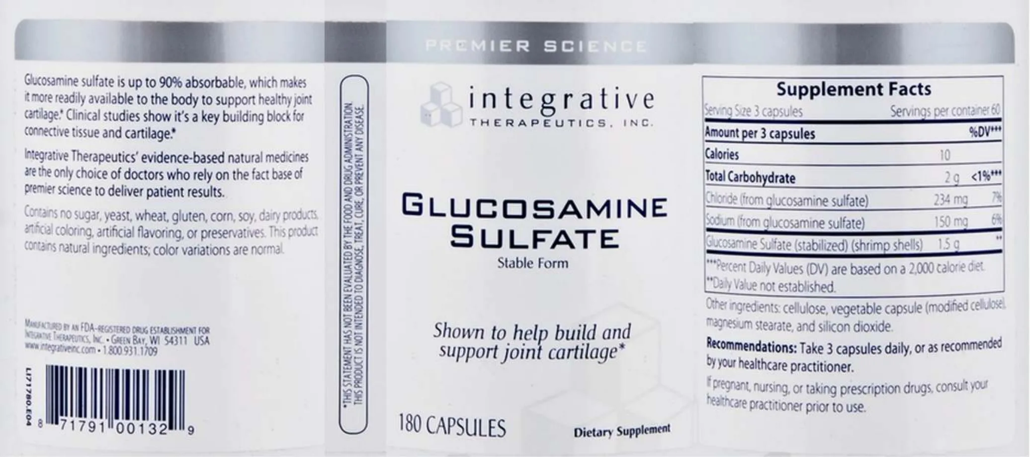 Label for Glucosamine Sulfate Stable Form