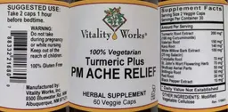 Label for Turmeric Plus PM Ache Relief