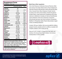 Label for Zipfizz Black Cherry