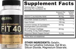 Label for Gold Standard Fit 40