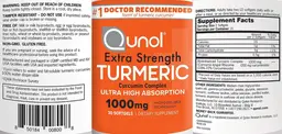 Label for Extra Strength Turmeric 1000 mg
