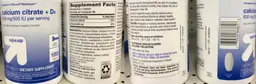 Label for Calcium Citrate + D3