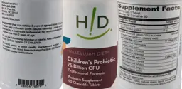 Label for Children's Probiotic 25 Billion CFU