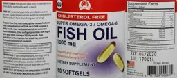 Label for Fish Oil 1000 mg