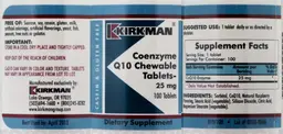 Label for Coenzyme Q10 Chewable Tablets-25 mg