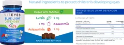 Label for Blue Light Defender Kids Natural Chocolate Berry Flavor