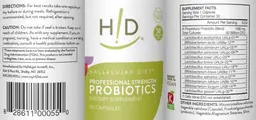 Label for Professional Strength Probiotics 50 Billion CFU