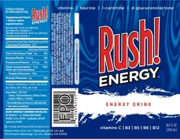 Label for Rush! Energy