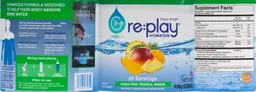 Label for re:play Hydration Sugar Free Tropical Breeze