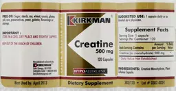 Label for Creatine 500 mg