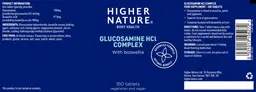 Label for Glucosamine HCl Complex
