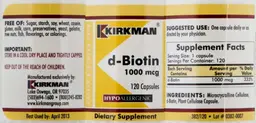 Label for D-Biotin 1000 mcg