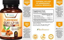 Label for Turmeric Curcumin with BioPerine 1950 mg