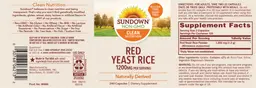 Label for Red Yeast Rice 1200 mg
